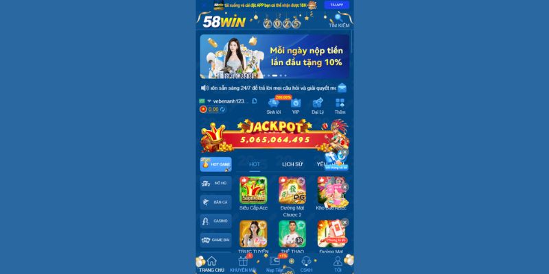 58Win nạp đầu có gì đặc biệt